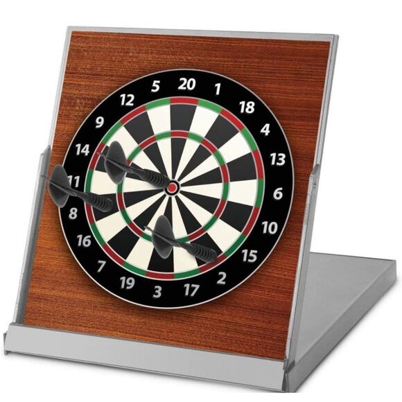 Desktop Dart Board w/3 magnetic darts fold to close Meridian Point mini magnetic - Picture 2 of 5
